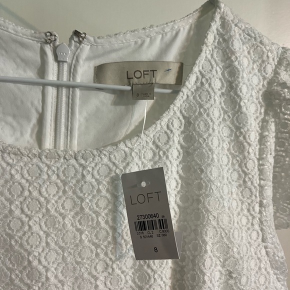 NWT Loft brand white lacy dress, size 8.  Pictures don’t do this dress justice! - Picture 4 of 7